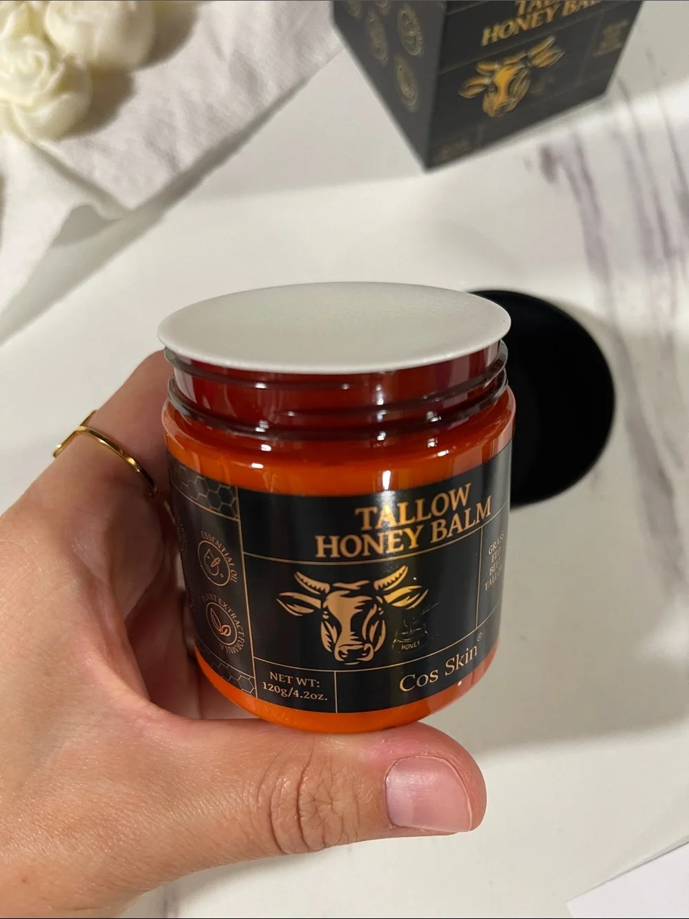Cos Skin Tallow Honey Balm - Black & Gold Packaging